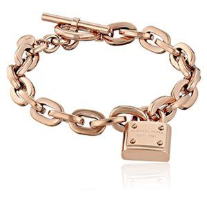 Michael Kors Padlock Charm Gold Chain Bracelet